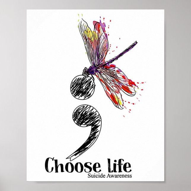 Livslättnader Medvetenhet Färgfull Dragonfly Poster (Framsidan)