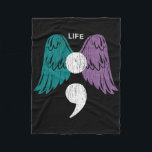 Livslemikolon Vingar Suicide Awareness Mental Heal Fleecefilt<br><div class="desc">Psykisk hälsa i Life Semiolon Vingar Suicide Awareness Mental Health</div>