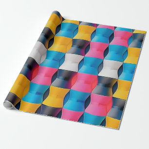 Livslevande 3D timglas geometriskt mönster Presentpapper