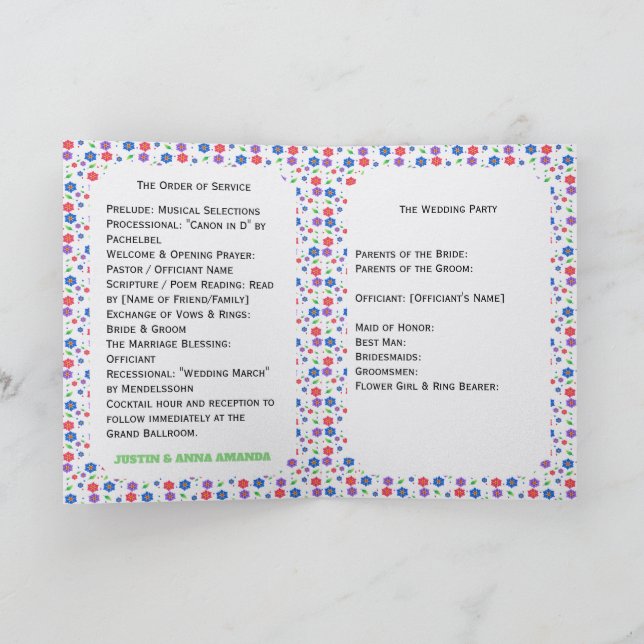 Livslevande akvarellblommor Mönster Vilda blommor Program (Inuti)