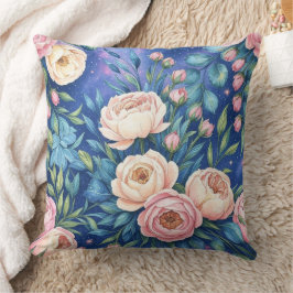 Livslevande blomdesign kudde