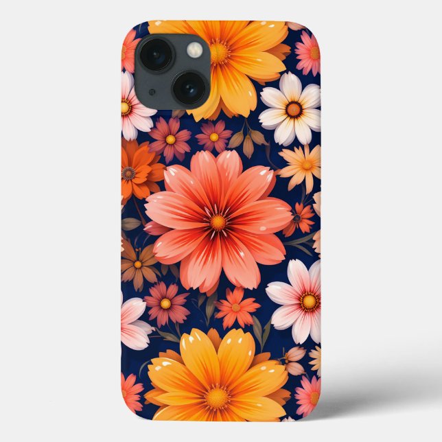 Livslevande blommönster med färgglada blommor (Baksida)