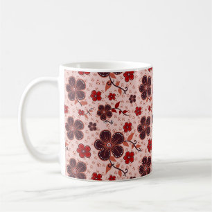 Livslevande blommönster med färgglada blommor kaffemugg