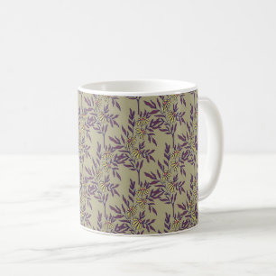 Livslevande blommönster med gula prästkragar kaffemugg
