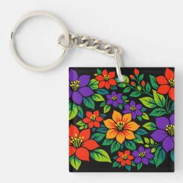 Livslevande blomsterdesign med färgrika blommor