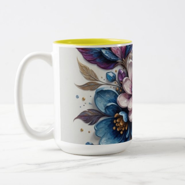 Livslevande blomsterkonst Två-Tonad mugg (Vänster)
