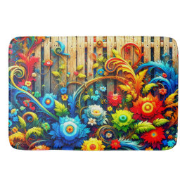 Livslevande blomvirvelträdgård badrumsmatta