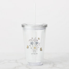 Livslevande fält av vilda blommor take away mugg