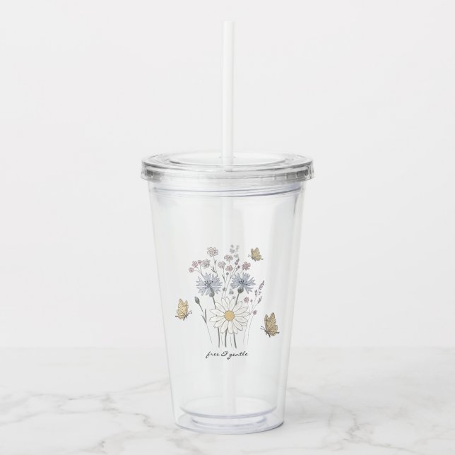 Livslevande fält av vilda blommor take away mugg (Framsida)