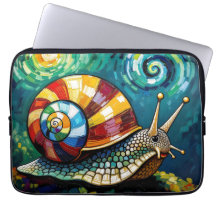 Livslevande Färgrik Impasto Whimsical Snigel