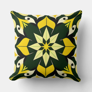 Livslevande geometrisk blommig design kudde