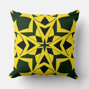 Livslevande geometrisk blommig design kudde