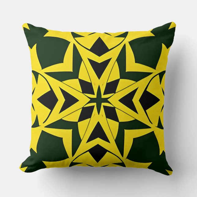 Livslevande geometrisk blommig design kudde (Framsida)