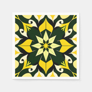 Livslevande geometrisk blommig design pappersservett