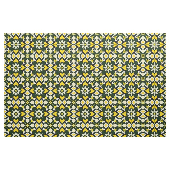 Livslevande geometrisk blommig design tyg (Fat Quarter)