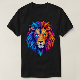 Livslevande geometrisk lejonkonst t-shirt