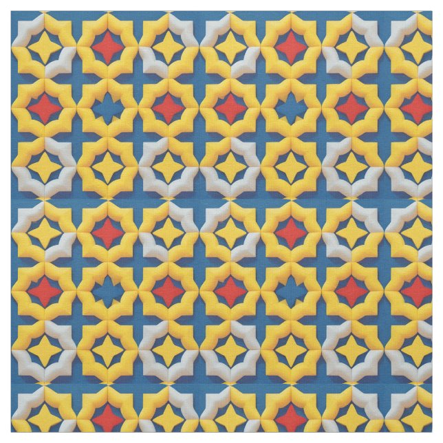 Livslevande geometriskt mönster med djärva färger tyg (Provkarta)