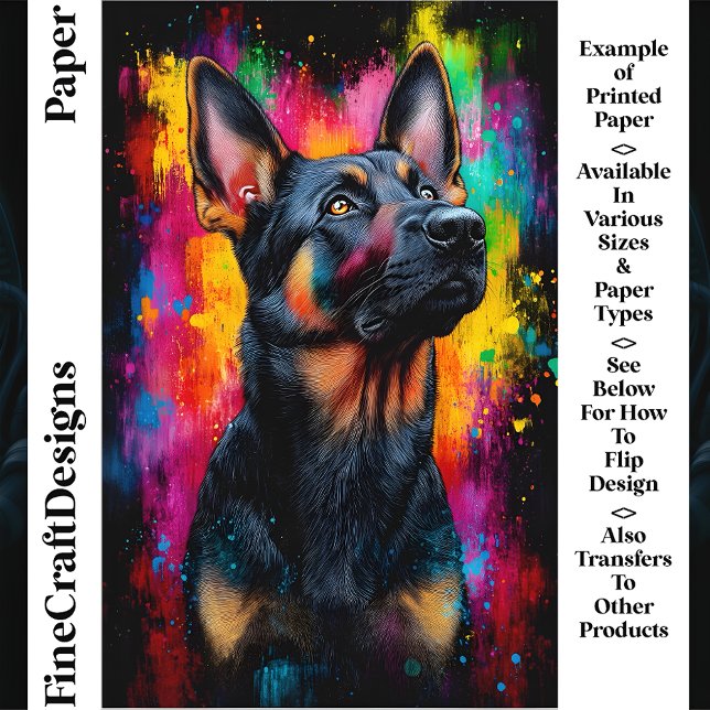 Livslevande Pop Art Tysk Shepherd Hund CS7 Konstha (Skapare uppladdad)