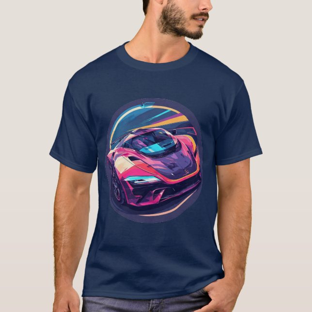 Livslevande Renderad Sportbil T Shirt (Framsida)