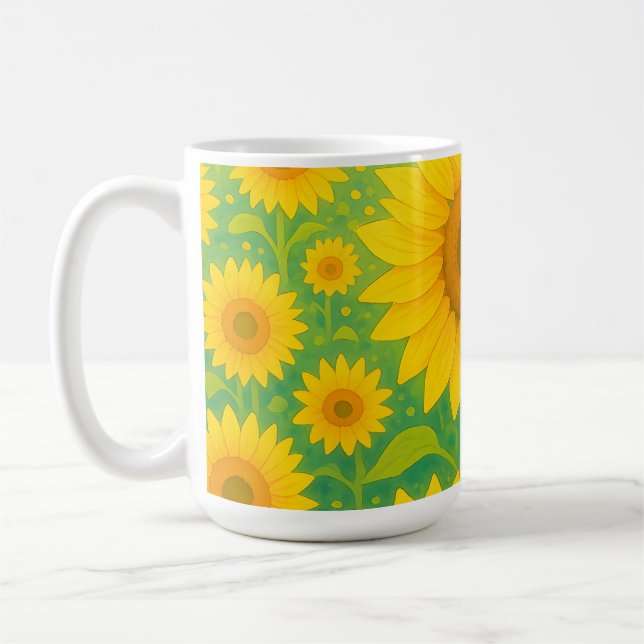 Livslevande solfältsmönster kaffemugg (Vänster)