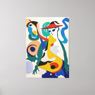Livslevande surrealism kubistiska figurer finkonst canvastryck