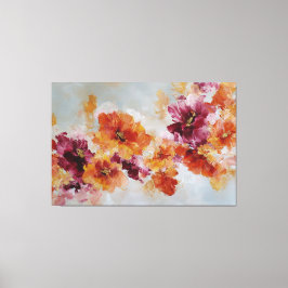 Livslevande Texturerad Blommig Abstrakt Väggkonst Canvastryck