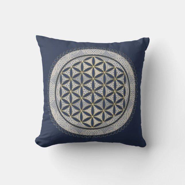 LIVSLÖN - Helig Geometrie Symbol Art 1 Kudde (Framsida)