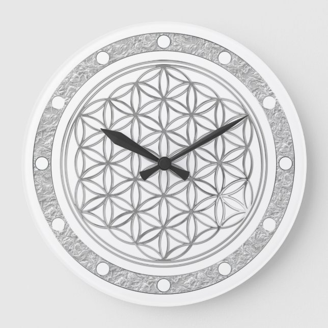 LIVSLÖN - silver - ansikte ring Stor Klocka (Framsida)