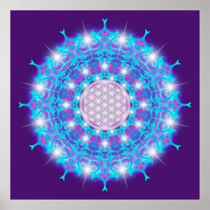 LIVSMEDEL/Blume des Lebens Stars Mandala Poster