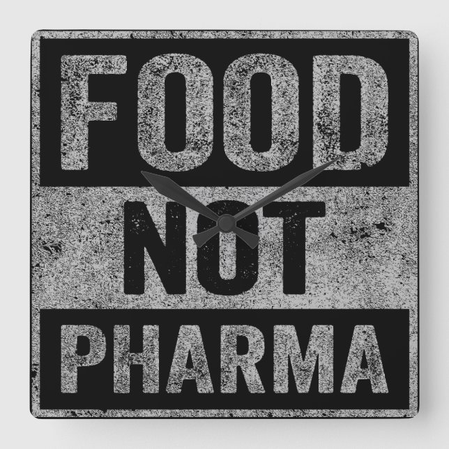 Livsmedel, ej Pharma Naturlig organisk kost Fyrkantig Klocka (Framsida)