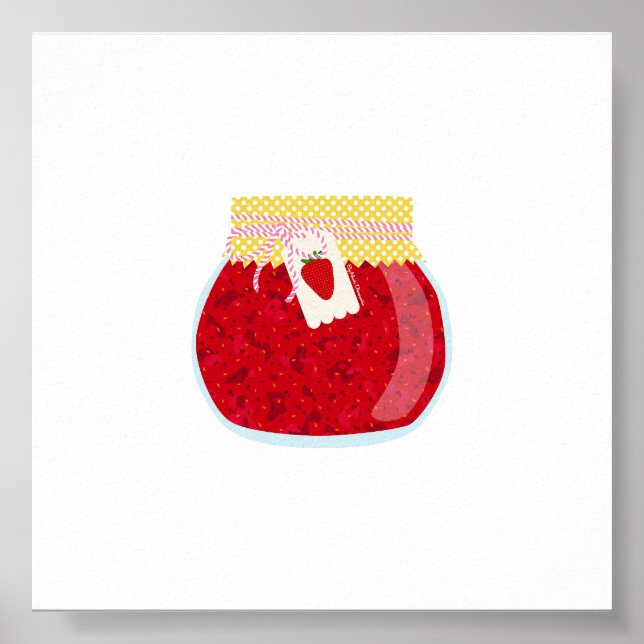 Livsmedel för konservering - Små jordgubbar Sylt Poster (Framsidan)