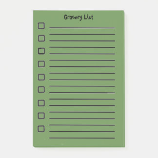 Livsmedel List Grönt Sticky Notes 2:a utgåvan Post-it Block