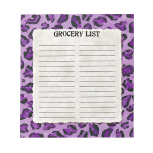 Livsmedel List Lila Black Leopard Spot Print Art Anteckningsblock