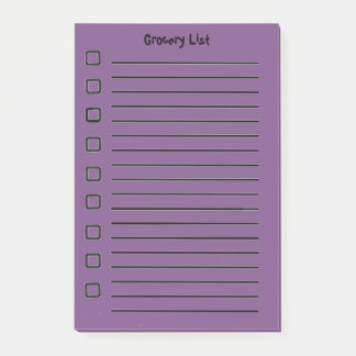 Livsmedel List Lila Sticky Notes 2:a utgåvan Post-it Block