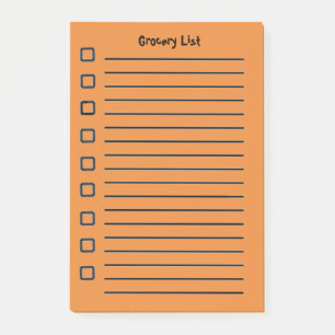 Livsmedel List Orange Sticky Notes 2:a utgåvan Post-it Block