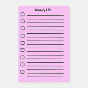 Livsmedel List Rosa Sticky Notes 2:a utgåvan Post-it Block