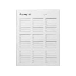 Livsmedel-lista Anteckningsblock
