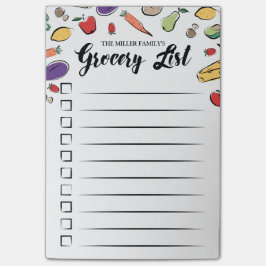 Livsmedel-lista för dockningsruta post-it block