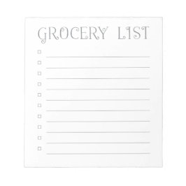 Livsmedel-lista | Kontrollera rutor 40 sidor på vä Anteckningsblock
