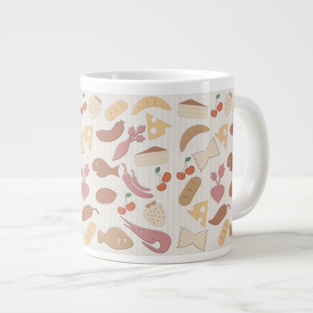 Livsmedel Mönster 2 Jumbo Mugg (Framsida höger)