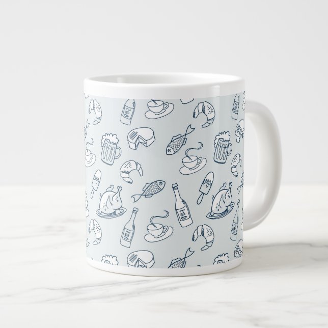 Livsmedel Mönster 2 Jumbo Mugg (Framsida höger)