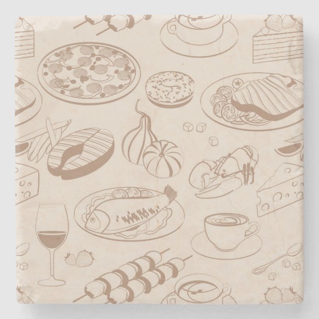 Livsmedel Mönster 3 Stenunderlägg (Framsidan)