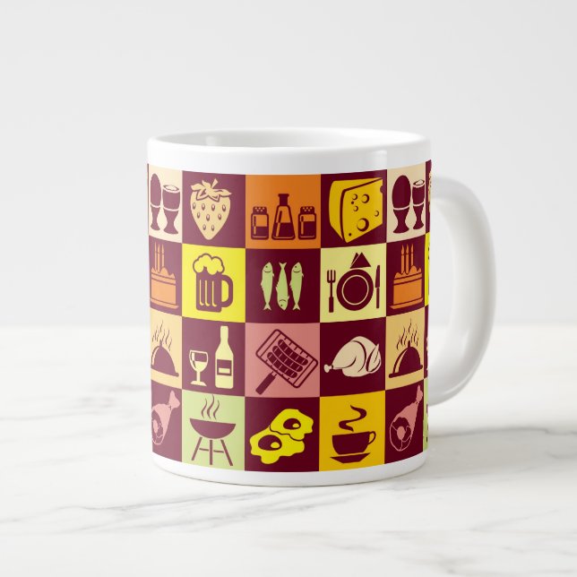 Livsmedel Mönster Jumbo Mugg (Framsida höger)