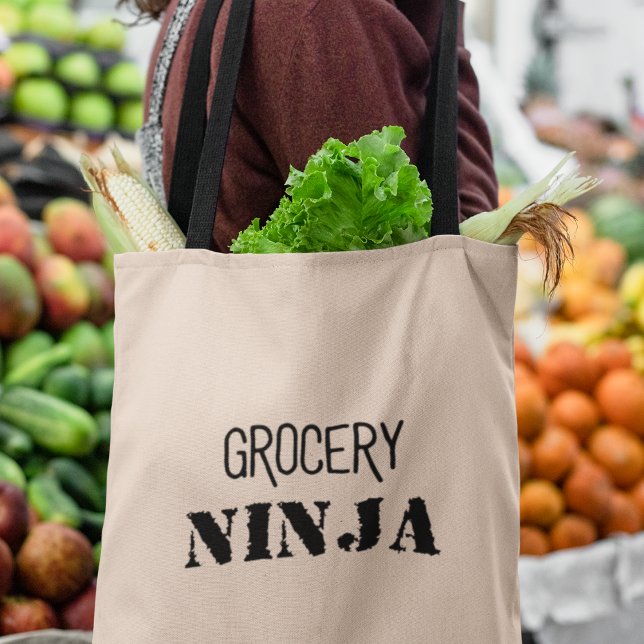 Livsmedel Ninja Funny Livsmedel Gift Tygkasse (Shop now  and become the ultimate Grocery Ninja!)