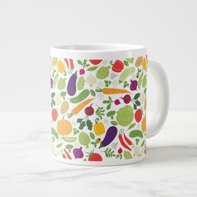 Livsmedel på vit bakgrund jumbo mugg (Framsida höger)