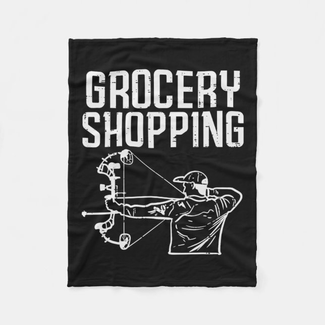 Livsmedel Shopping Bow Hunting Funny Archery Arche Fleecefilt (Framsidan)