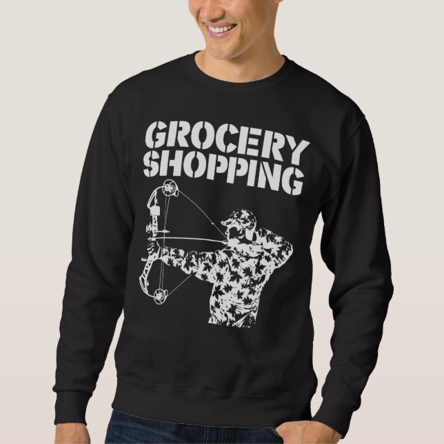 Livsmedel Shopping Bowhun Archer Hjort Hunter Lång Ärmad Tröja (Framsida)