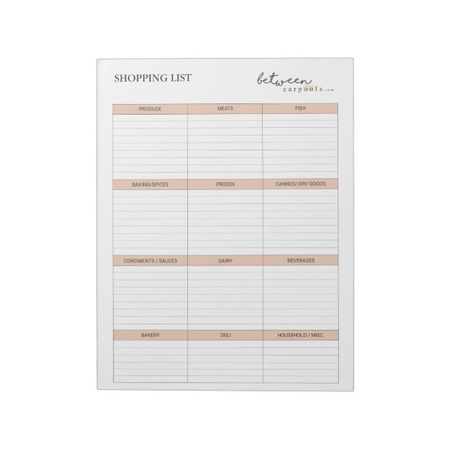 LIVSMEDEL SHOPPING LIST ANTECKNINGSBLOCK (Roterad)