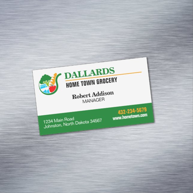Livsmedel Store Magnetiska Visitkort (In Situ)