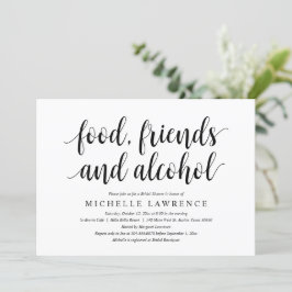 Livsmedel, vänner och alkohol, modern Möhippa Inbjudningar